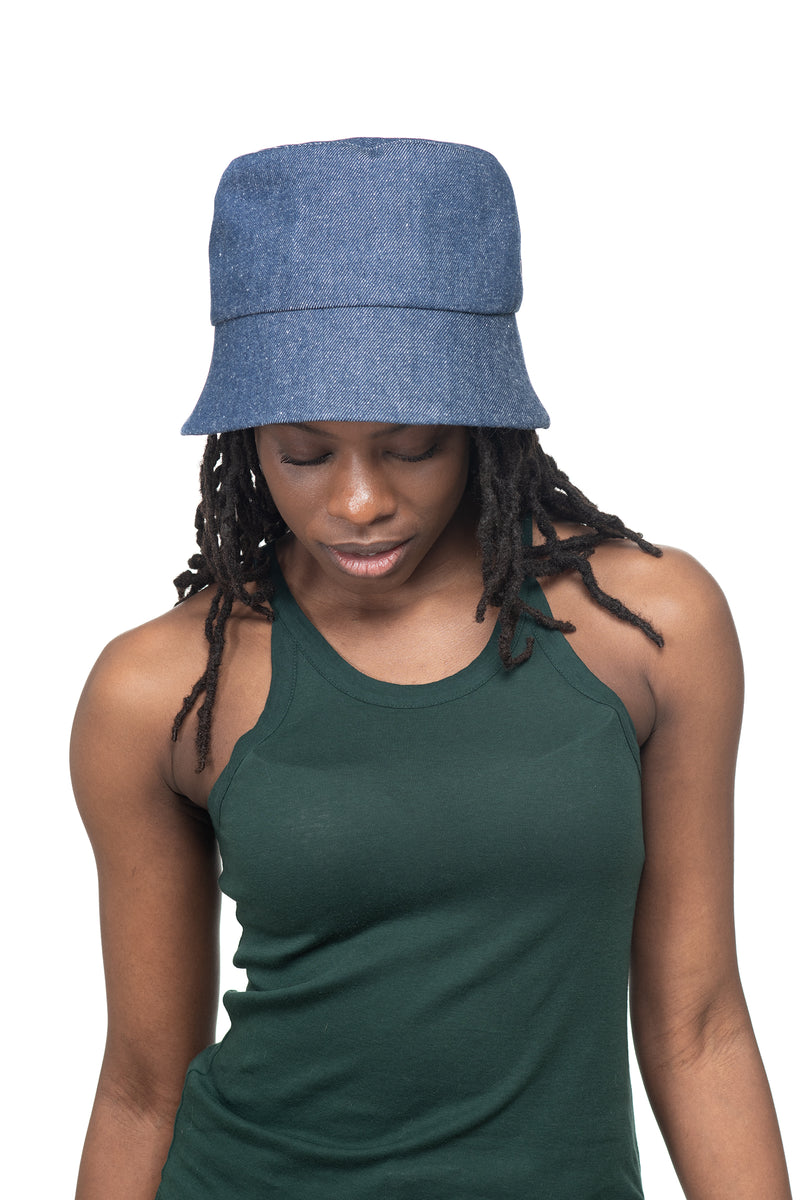CLIMATE New Denim Bucket Hats Men Women Denim Hat Hip Hop Cotton Denim Hat  Beach Seaside